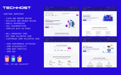 TECHHOST - Modello di sito Web di hosting HTML