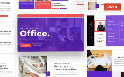 Kancelář - obchodní prezentace PowerPoint šablony