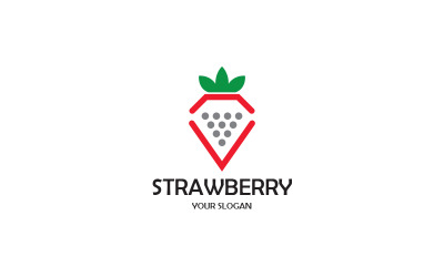 Modèle de conception de logo de fraise
