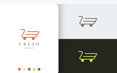 Modèle de logo de magasin ou de panier unique