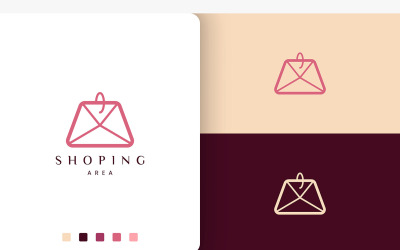Modelo de logotipo de sacola de compras simples