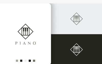 Proste i nowoczesne logo kursu gry na fortepianie