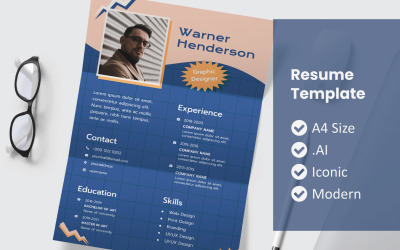 90&#039;s Style Resume Printable Template