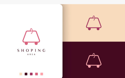 Shopping Bag Logo in Simple Style