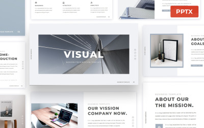 Wizualny — Minimalny szablon prezentacji PowerPoint