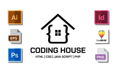 Coding House Minimalist Logo Template