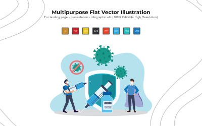 Den očkování - plochý vektorový ilustrace design
