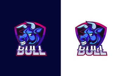 Plantilla de diseño de icono de logotipo de mascota de cabeza de toro