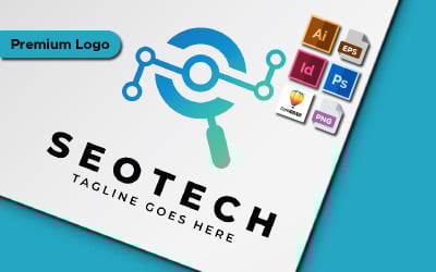 Plantilla de logotipo minimalista SEO Tech