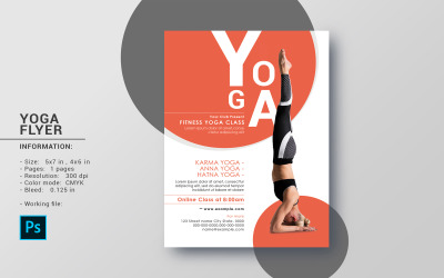 Sjabloon voor bedrijfsidentiteit voor yoga-flyer