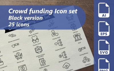Dav financování šablony Line IconSet šablony