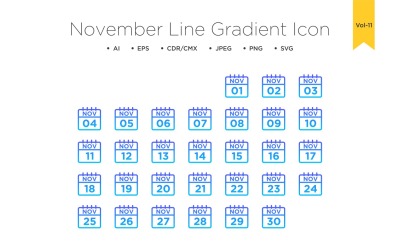 Icône de dégradé de ligne de novembre