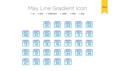 May Line Gradient Icon Set