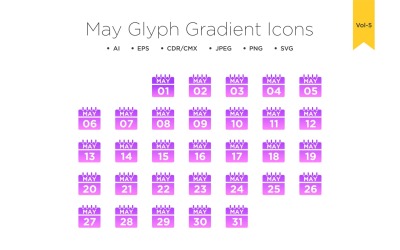 Mei Glyph Gradient Icon Set