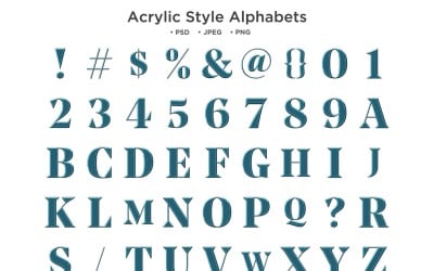 Alfabeto in stile acrilico, tipografia Abc