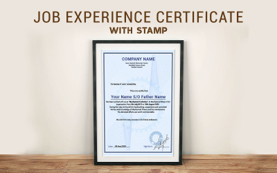 Conception de modèle de certificat d&amp;#39;expérience professionnelle simple