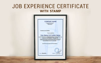 Eenvoudig ontwerp van certificaatsjabloon voor werkervaring