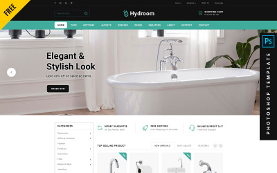 Hydroom - Darmowy szablon e-commerce Photoshop PSD