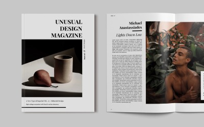 Plantilla de revista limpia y minimalista