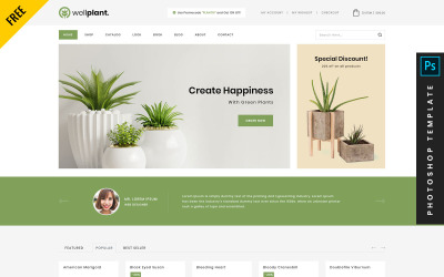 Wellplant - Darmowy szablon e-commerce Photoshop PSD