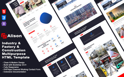Alison - Промисловість &amp;amp; Будівництво &amp;amp; Фабрика Багатоцільовий HTML шаблон