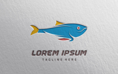 Kreatives Konzept buntes Vektor-Fisch-Logo-Design
