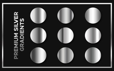 9 vectores de plantilla de degradados de plata