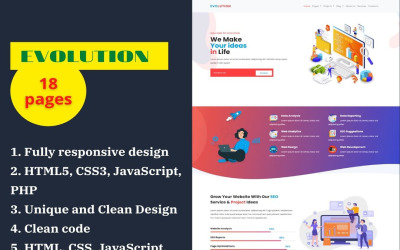 EVOLUTION - Modello di sito web multipagina completamente reattivo