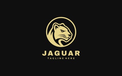 Jaguar egyszerű színes logó stílus