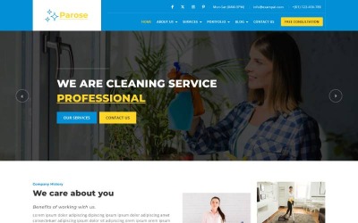 Parose - 多用途清洁服务 HTML5 网站模板