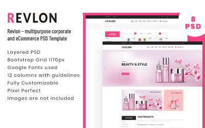Revlon – Multipurpose Corporate and eCommerce PSD Template