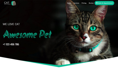 Šablona cílové stránky HTML reagující na kočky