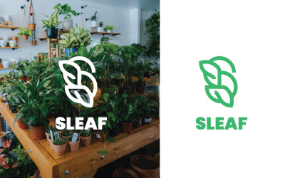 Sleaf Yeşil Doğa Logo Şablonu