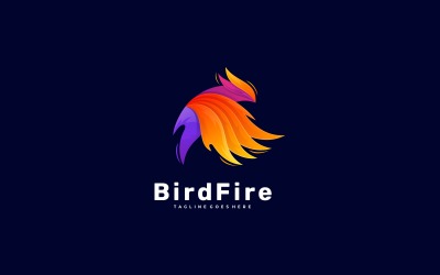 Bird Fire Gradient färgglada logotyp