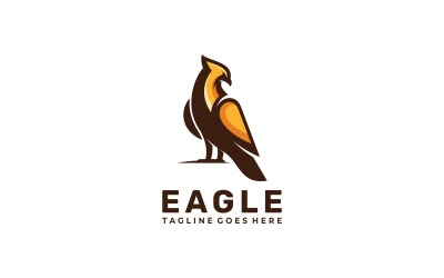 Estilo del logotipo de la mascota simple del águila