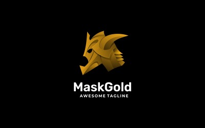 Estilo do logotipo do gradiente dourado da máscara