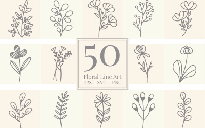Floral Line Art Illustration