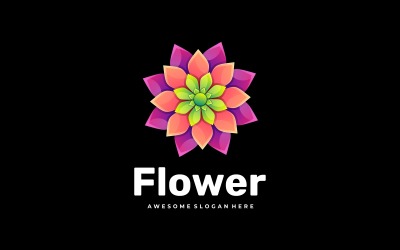 Flower Gradient färgglada logotyp stil