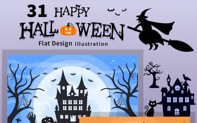 31 Halloween-Nachtparty-Illustration