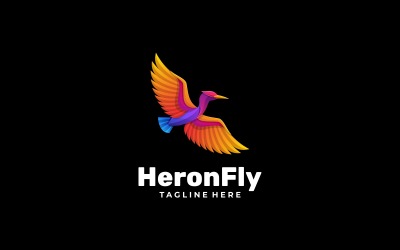 Heron Fly Logo-Stil mit Farbverlauf