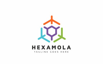 Hexagon Molecula Logo Template