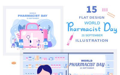 Illustrazione vettoriale di 15 Giornata mondiale dei farmacisti