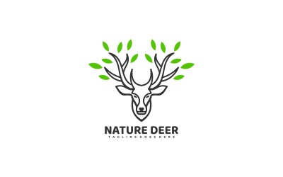 Logo van natuur herten lijntekeningen