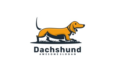 Logotipo simple de la mascota del perro salchicha