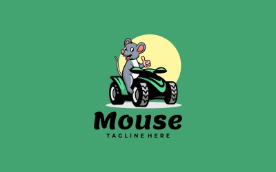 Modèle de logo de dessin animé de souris