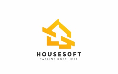 Plantilla de logotipo de software de la casa