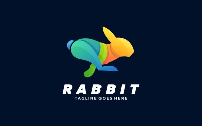 Plantillas de logotipo colorido degradado de conejo
