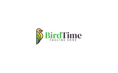 Bird Time Logo Design Template