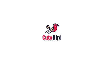 Cute Bird Logo Design Template