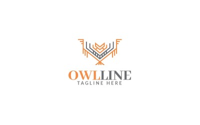 Eulenlinie Logo-Design-Vorlage